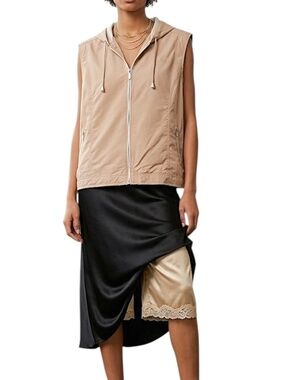 VTG 90s Y2K Northern Reflections cotton blend boxy putty hooded vest XL